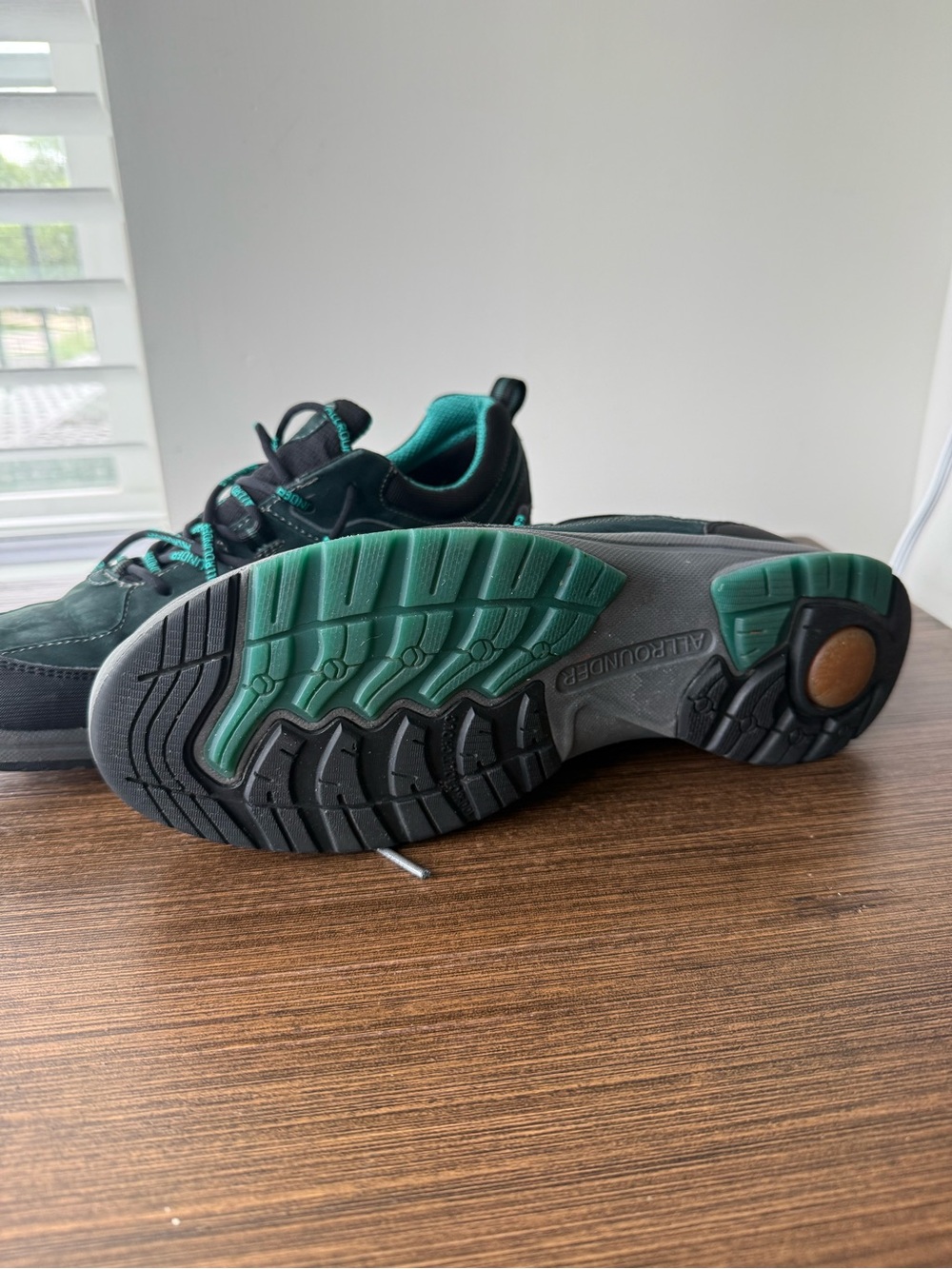 Men's Athletic Trail Sneakers — Black & Teal - Picture 3 of 5